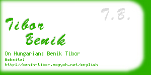 tibor benik business card